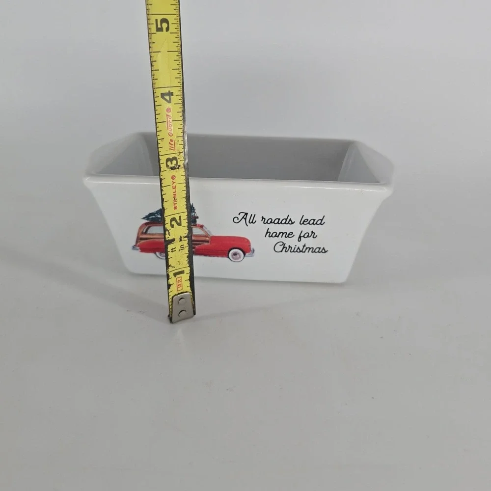Nantucket Mini Loaf Baker All Roads Lead Home for Christmas Stoneware